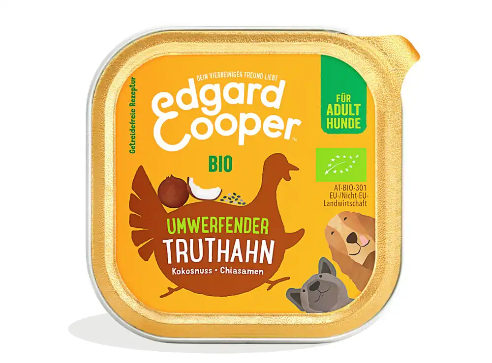 Edgard&Cooper Adult BIO Truthahn getreidefrei 100 Gramm Hundenassfutter Abverkauf