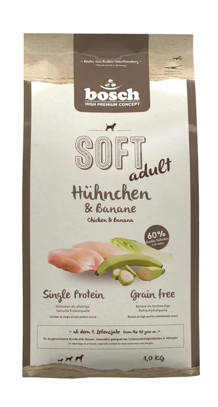 bosch SOFT adult Hühnchen & Banane 1kg Hundetrockenfutter Meistverkauft