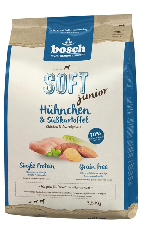 bosch SOFT junior Hühnchen & Süßkartoffel 2,5kg Hundetrockenfutter Neuheit