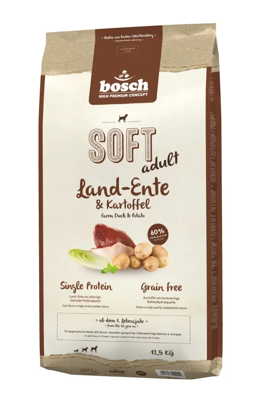 Finale Aktion Sparpaket bosch SOFT adult Land-Ente & Kartoffel 2 x 12,5kg Hundetrockenfutter