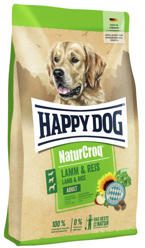 Neue Kollektion HAPPY DOG NaturCroq Lamm & Reis 4 Kilogramm Hundetrockenfutter