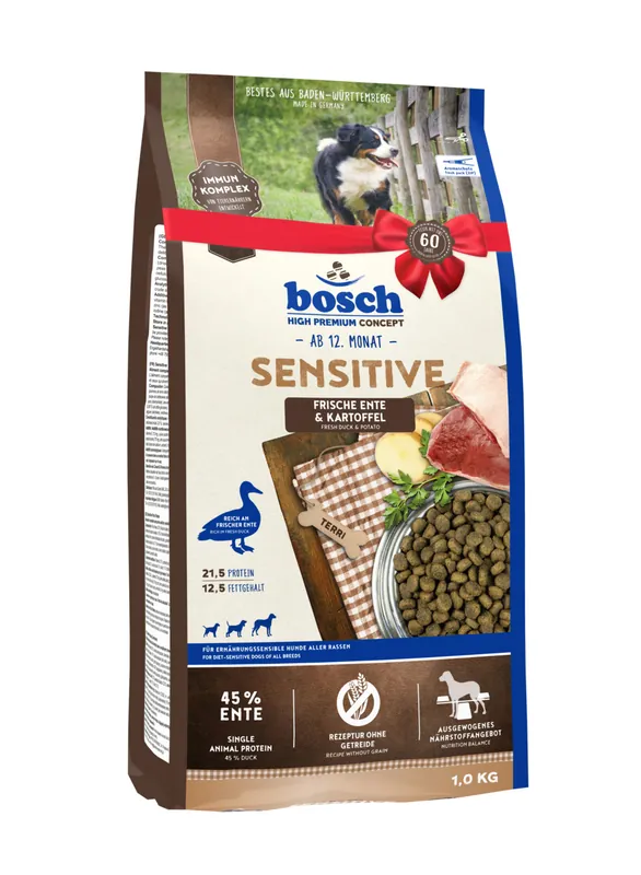 Jetzt Kaufen Bosch Sensitive Ente/Kartoffel 1 Kilogramm Hundetrockenfutter