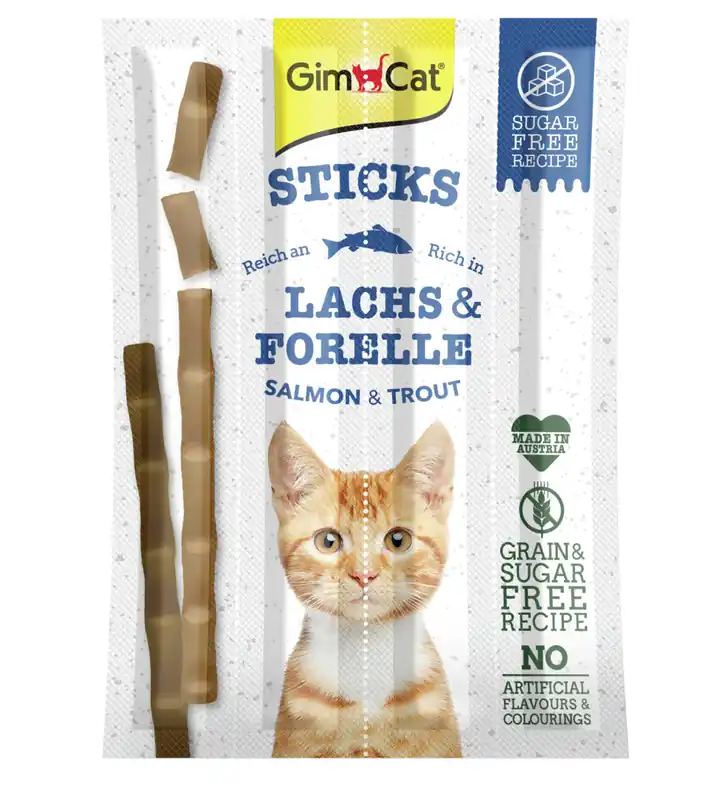 Solange Der Vorrat Reicht GimCat Sticks Lachs/Forelle (4 Stück)