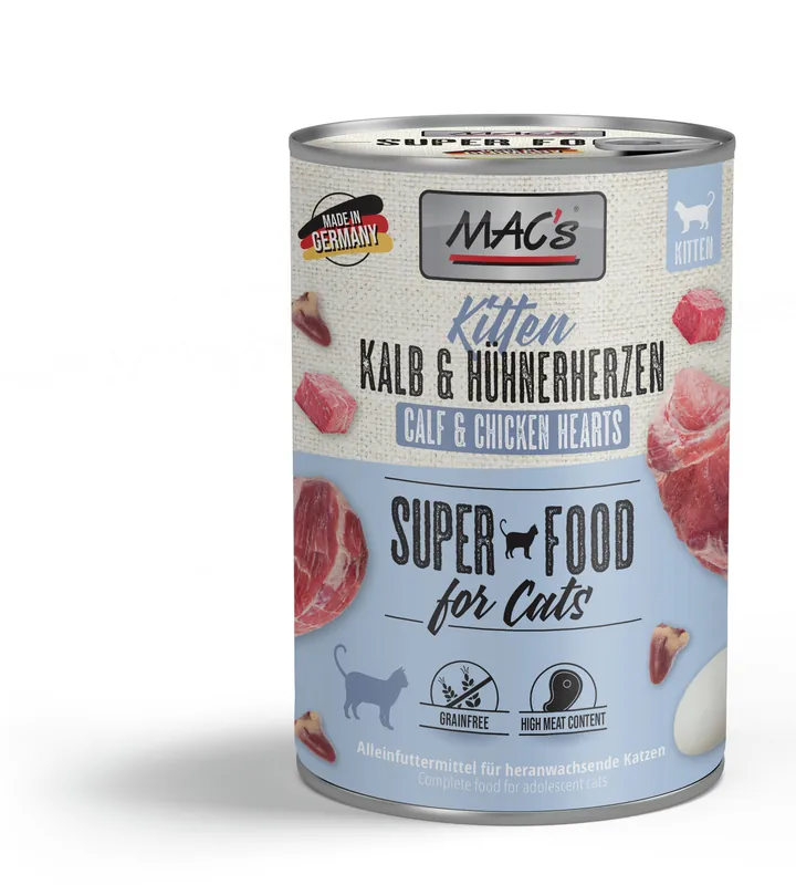 Wochenendangebot MAC's Cat Kitten Kalb/Hühnerherzen 400 g