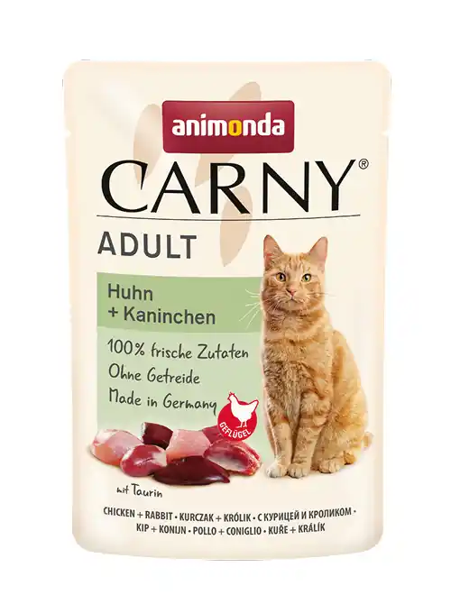 Schneller Versand animonda Carny Adult Huhn + Kaninchen 85g Beutel Katzennassfutter
