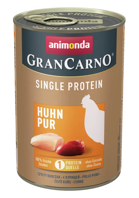 Neue Ware animonda Gran Carno Single Protein Huhn pur 400g Dose Hundenassfutter
