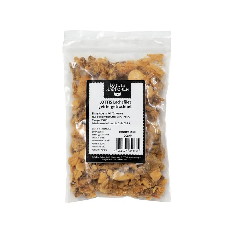 LOTTIS HÄPPCHEN Lachsfilet gefriergetrocknet 70 g Preiswert