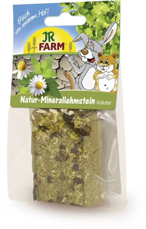 JR FARM Nager Natur-Minerallehmstein Kräuter 100g Nahrungsergänzung für Kleintiere Solange Der Vorrat Reicht