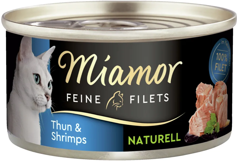 Sparpaket 48 x 80 g Miamor Feine Filets Naturell Thun & Shrimps Katzen Nassfutter Neu Im Sortiment