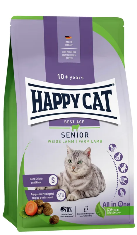 Sparpaket 2 x 300 g Happy Cat Culinary Senior Weide-Lamm Katzen Trockenfutter Top-Seller