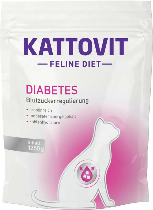 Top-Seller Sparpaket 2 x 1,25 kg Kattovit Feline Diet Diabetes/Gewicht Katzen Trockenfutter
