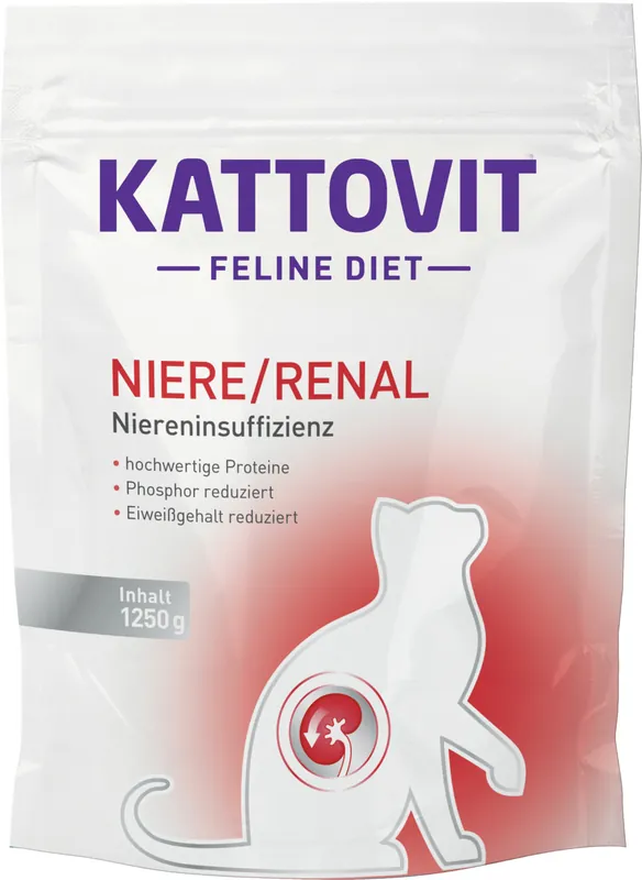 Bestpreis Sparpaket 2 x 1,25 kg Kattovit Feline Diet Niere/Renal Katzen Trockenfutter