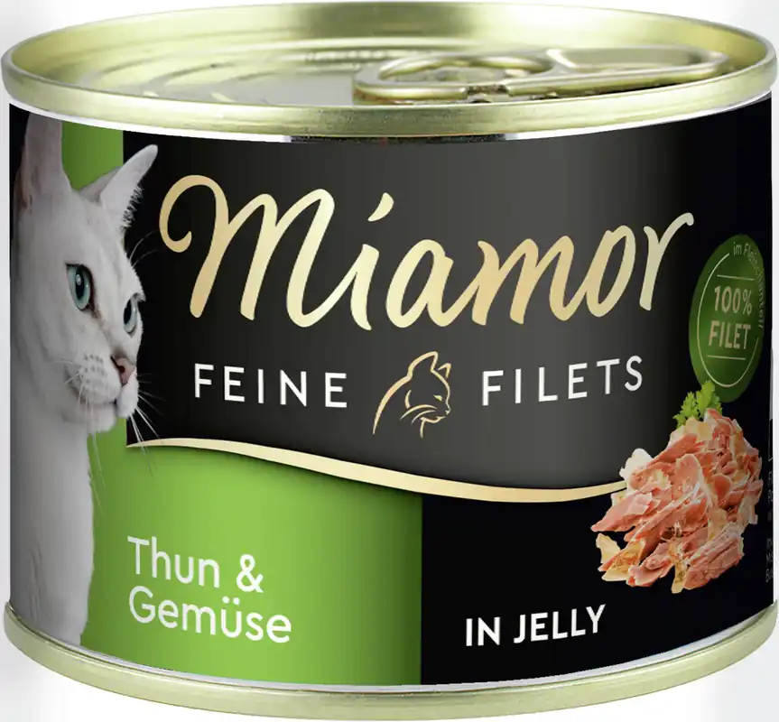 Sparpaket 12 x 185 g Miamor Feine Filets Thun & Gemüse in Jelly Katzen Nassfutter Jetzt Kaufen
