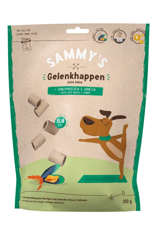 Sparpaket 2 x 350 g Sammy's Gelenkhappen Grünlippmuscheln & Garnelen Hunde Snack Abverkauf