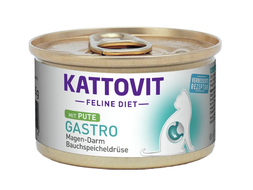Preiswert Sparpaket 24 x 85 g Kattovit Gastro mit Pute Katzen Nassfutter