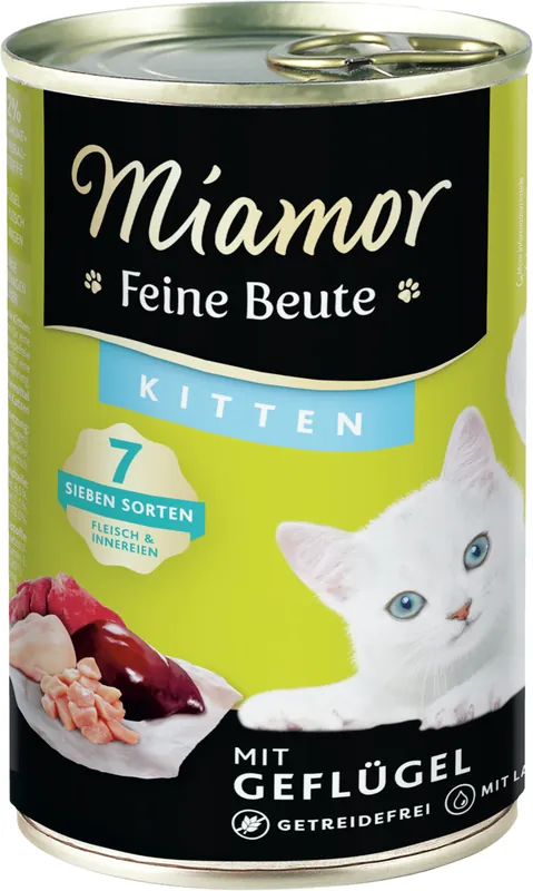 Sparpaket 6 x 400 g Miamor Feine Beute Kitten mit Geflügel Katzen Nassfutter Expressversand