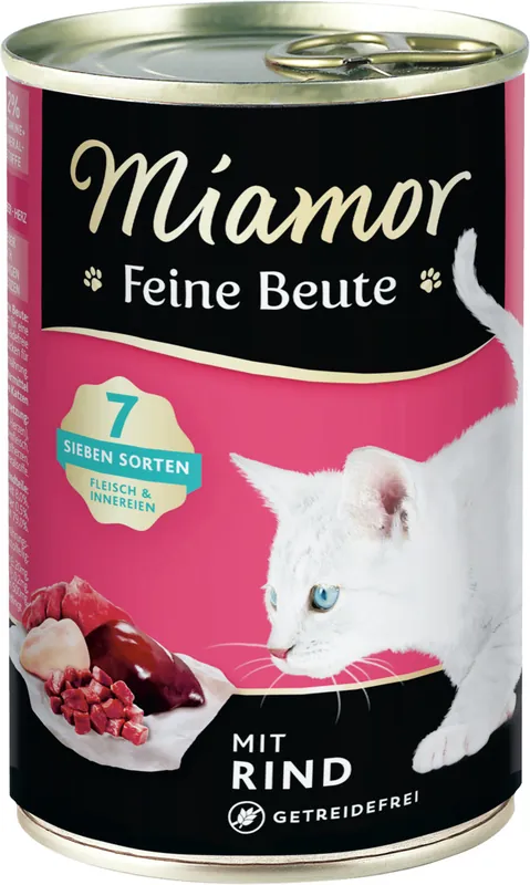 Sparpaket 6 x 400 g Miamor Feine Beute mit Rind Katzen Nassfutter Billig