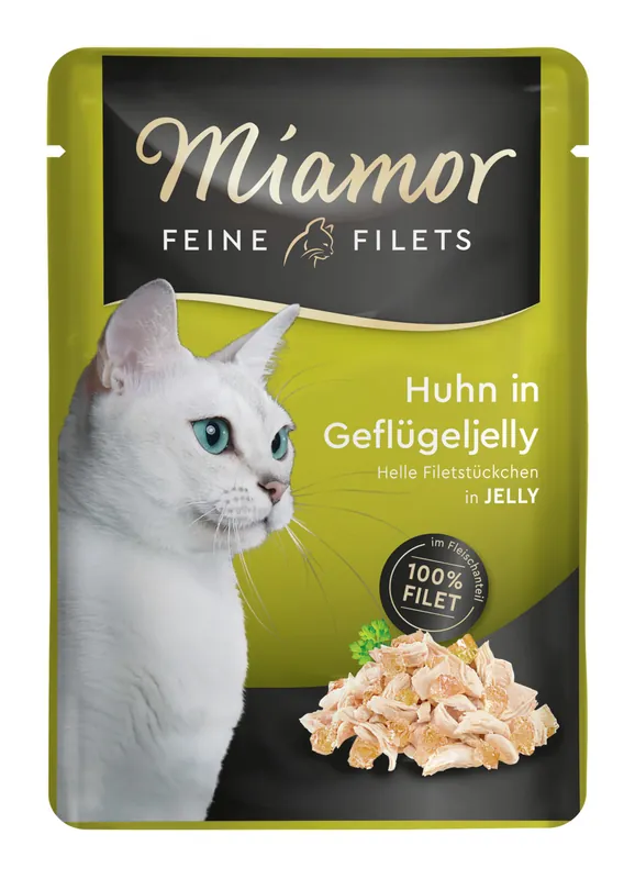 Sparpaket 24 x 100 g Miamor Feine Filets Huhn in Geflügeljelly Katzen Nassfutter Preisreduziert