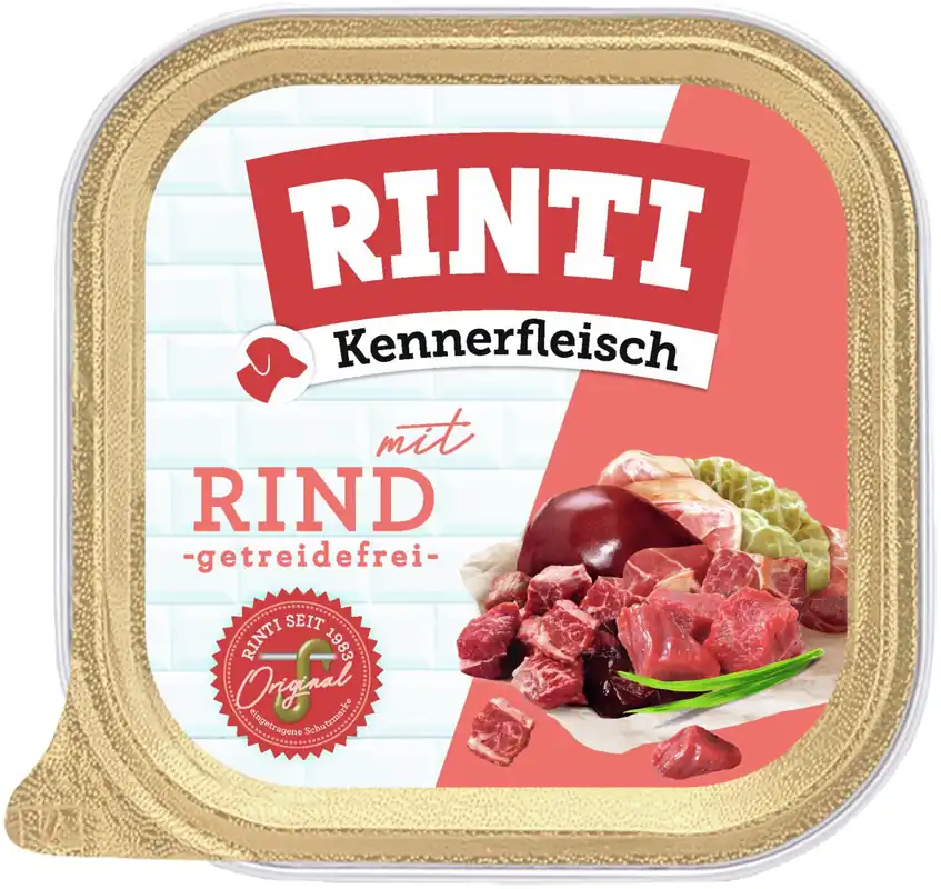 Garantierte Lieferung Sparpaket 18 x 300 g Rinti Kennerfleisch mit Rind Hunde Nassfutter