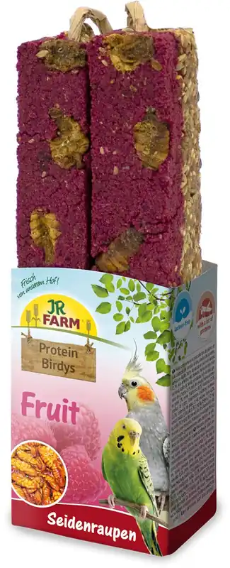 Ausverkauf Sparpaket 2 x 150 g JR Farm Protein Birdys Fruit Seidenraupen Vogel Snack