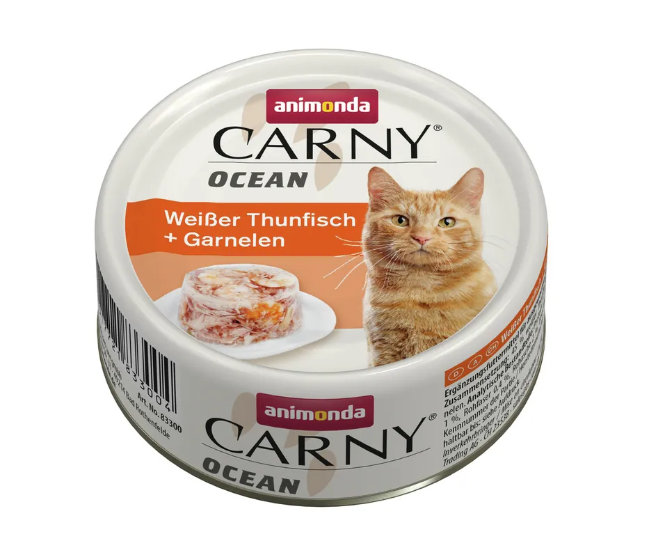Sonderangebot Sparpaket 12 x 80 g Animonda Carny Ocean Weißer Thunfisch + Garnelen Katzen Nassfutter