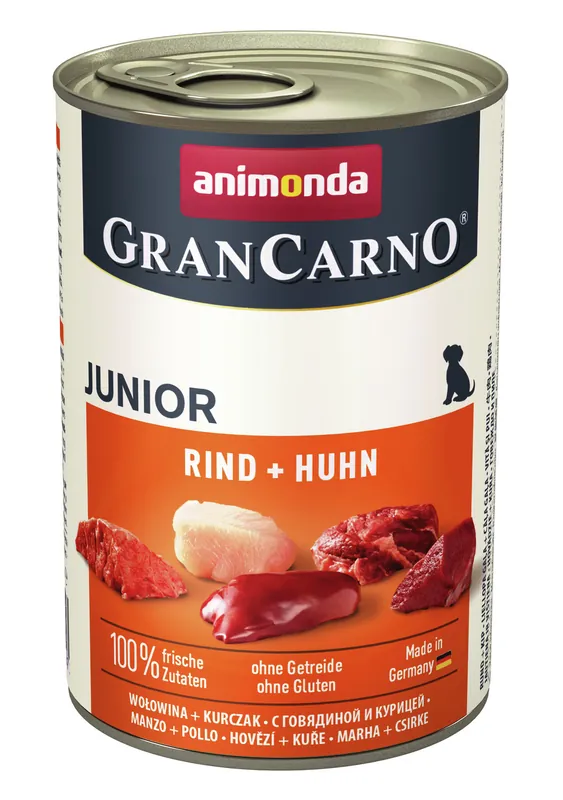 Sparpaket 24 x 400 g Animonda GranCarno Junior Rind + Huhn Hunde Nassfutter Finale Aktion