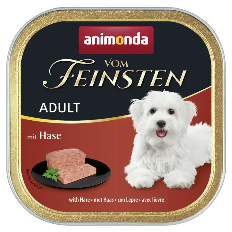 Highlight Sparpaket 22 x 150 g Animonda Vom Feinsten Adult mit Hase Hunde Nassfutter