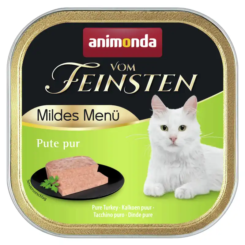 Neu Im Sortiment Sparpaket 8 x 100 g Animonda vom Feinsten Mildes Menü Pute pur Katzen Nassfutter