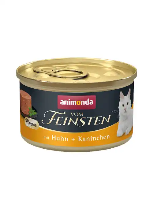 Sparpaket 24 x 85 g Animonda Vom Feinsten Mousse mit Huhn + Kaninchen Katzen Nassfutter Garantierte Lieferung