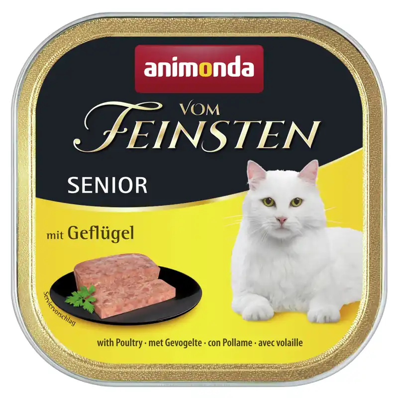 Markenware Sparpaket 8 x 100 g Animonda vom Feinsten Senior mit Geflügel Katzen Nassfutter