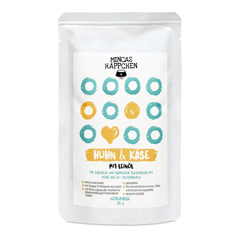 Jetzt Bestellen Sparpaket 12 x 95 g Mincas Häppchen Huhn & Käse Katzen Nassfutter