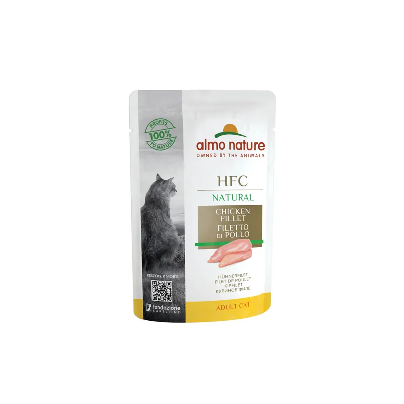Versand Am Gleichen Tag Sparpaket 24 x 55 g Almo Nature HFC Natural Hühnerfilet Katzen Nassfutter