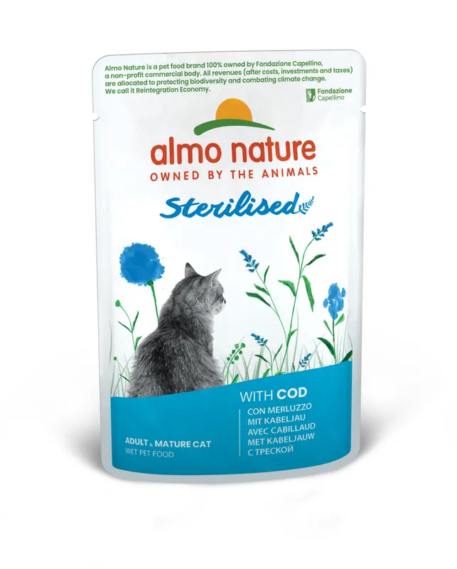 Angebot Sparpaket 6 x 70 g Almo Nature Holistic Sterilised mit Kabeljau Katzen Nassfutter
