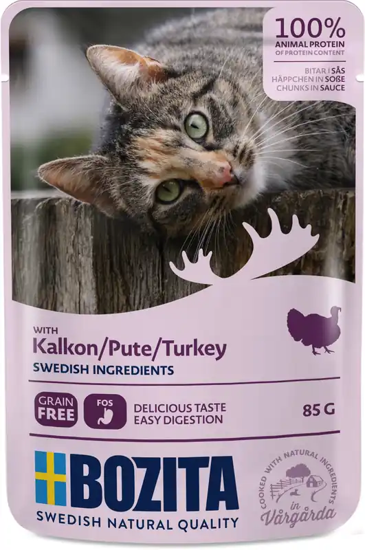 Sparpaket 12 x 85 g Bozita Häppchen in Soße mit Pute Katzen Nassfutter Sofort Bestellen