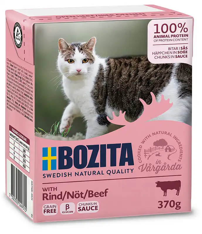Sparpaket 6 x 370 g Bozita Häppchen in Soße mit Rind Katzen Nassfutter Nur Für Kurze Zeit