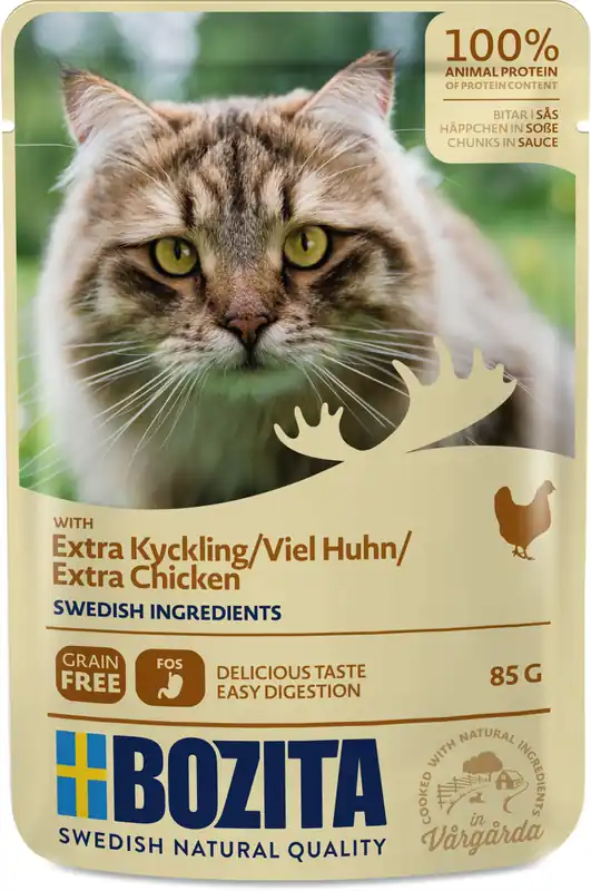 Knallerangebot Sparpaket 12 x 85 g Bozita Häppchen in Soße mit viel Huhn Katzen Nassfutter