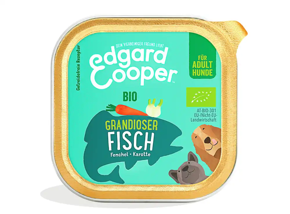 Saisonangebot Sparpaket 34 x 100 g Edgard & Cooper Adult Bio Fisch Hunde Nassfutter