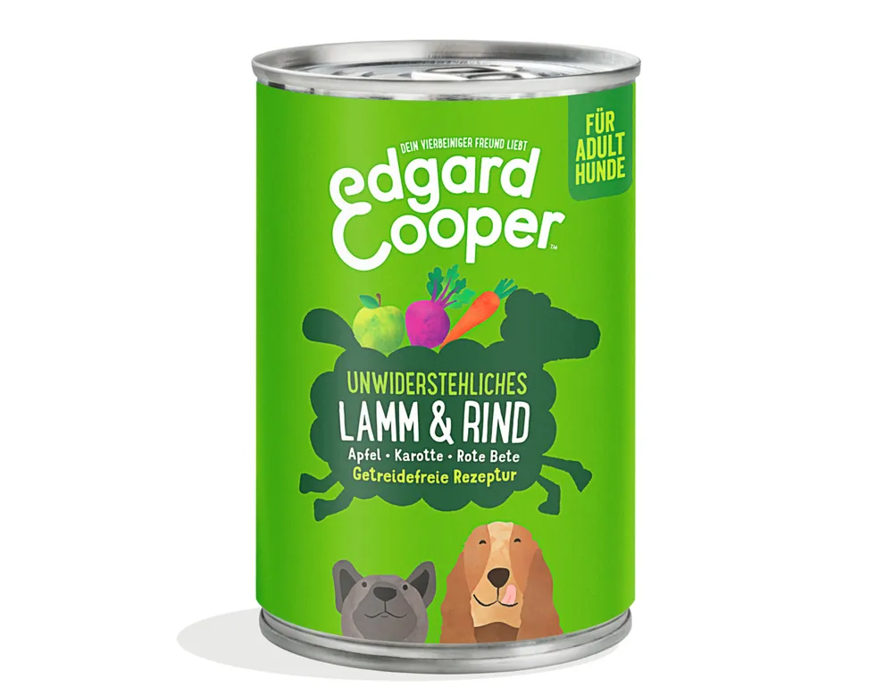Sparpaket 24 x 400 g Edgard & Cooper Adult Lamm & Rind Hunde Nassfutter Echt