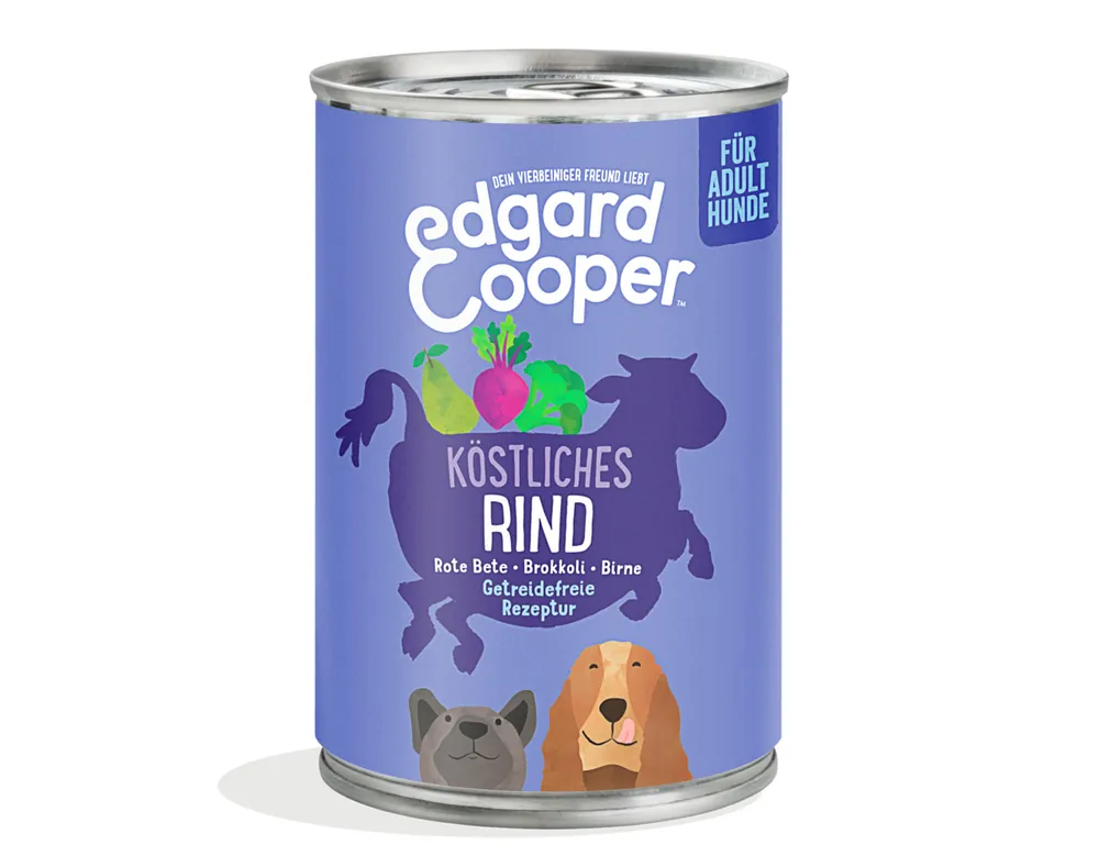 Online Kaufen Sparpaket 24 x 400 g Edgard & Cooper Adult Rind Hunde Nassfutter