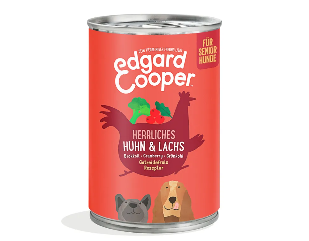 Sparpaket 24 x 400 g Edgard & Cooper Senior Huhn & Lachs Hunde Nassfutter Neuheit
