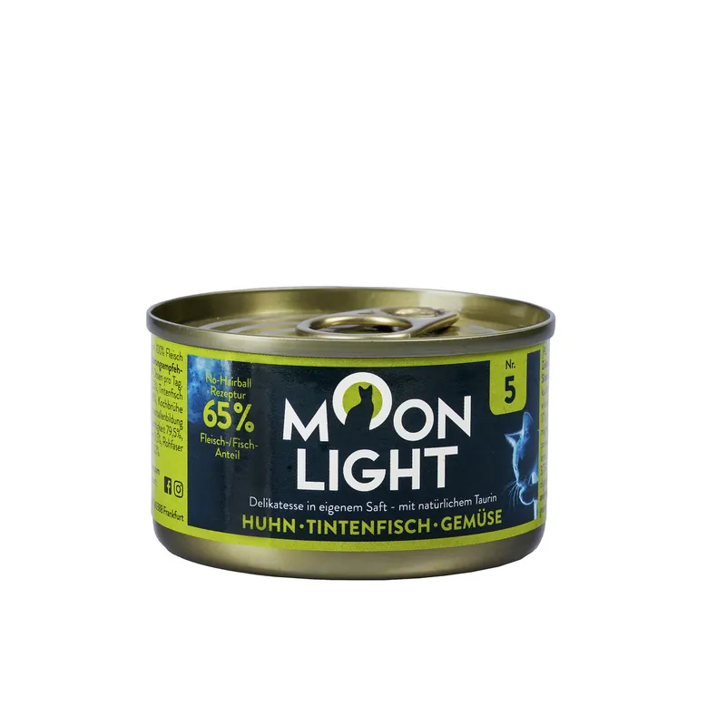 Sparpaket 24 x 80 g Moonlight Dinner Nr. 5 Huhn, Thunfisch und Gemüse in eigenem Saft Katzen Nassfutter Jetzt Kaufen