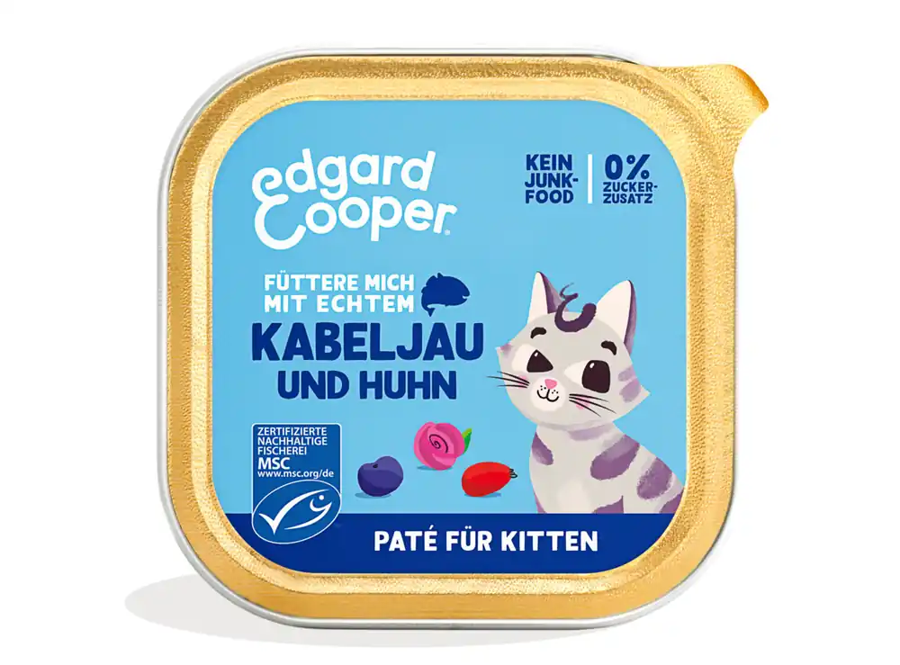 Heißes Angebot Edgard & Cooper Kitten Paté Kabeljau und Huhn 85 g
