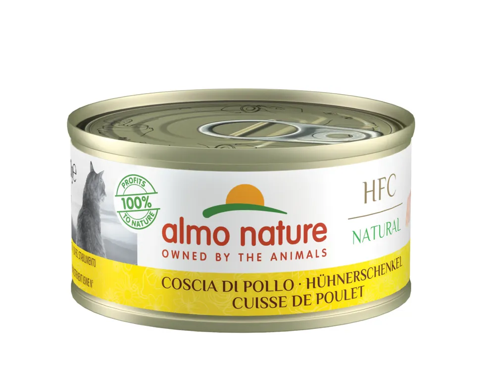 Rabatt Sparpaket 24 x 70 g Almo Nature HFC Natural Hühnerschenkel Katzen Nassfutter