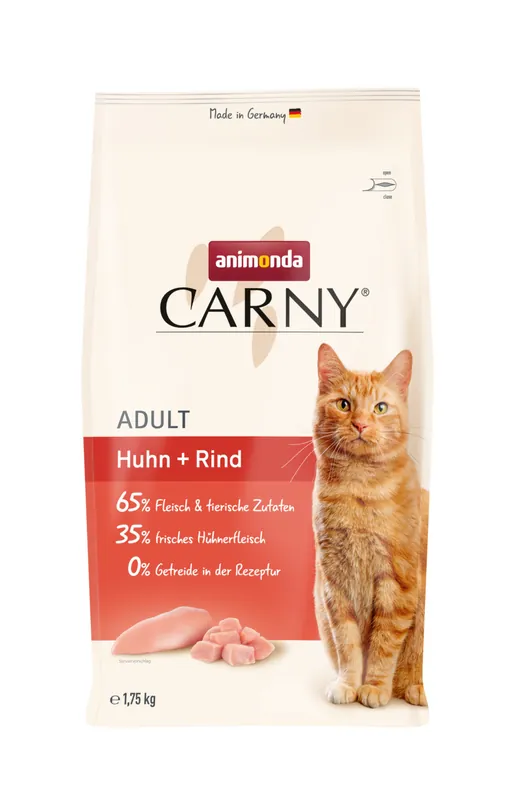 Knallerangebot Sparpaket 2 x 1,75 kg Animonda Carny Adult Huhn + Rind Katzen Trockenfutter