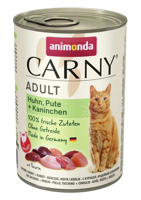 Online Kaufen Sparpaket 24 x 400 g Animonda Carny Adult Huhn, Pute + Kaninchen Katzen Nassfutter