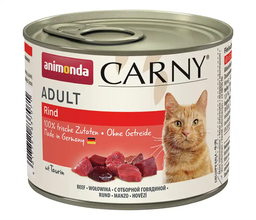 Letzte Chance Sparpaket 6 x 200 g Animonda Carny Adult Rind pur Katzen Nassfutter