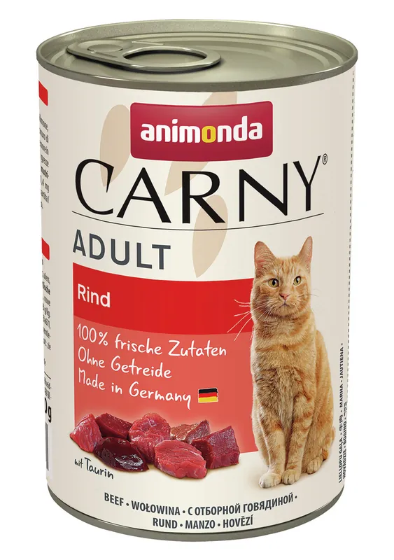 Sparpaket 24 x 400 g Animonda Carny Adult Rind pur Katzen Nassfutter Rabatt