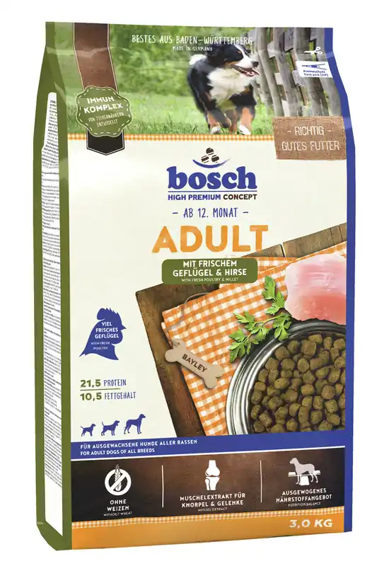 Schnäppchen Sparpaket 2 x 3 kg Bosch Adult Geflügel & Hirse Hunde Trockenfutter