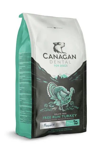 Top-Seller Sparpaket 2 x 12 kg Canagan Dental Grain Free Free Run Turkey Hunde Trockenfutter