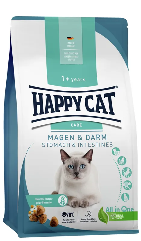 Sparpaket 2 x 1,3 kg Happy Cat Sensitive Magen/Darm Katzen Trockenfutter Günstig